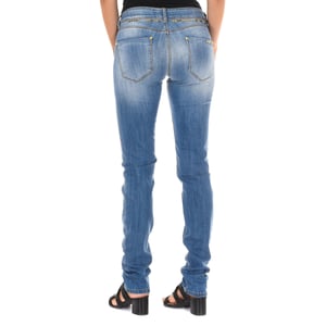 Pantalon Tejano Largo con bajos con corte estrecho 10DB50159 mujer