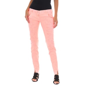 Pantalon Tejano Largo efecto cosido con basjos estrechos 10DB50135-G151 mujer