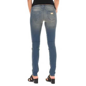 Pantalon Tejano Largo efecto gastado y roto 10DB50262 mujer