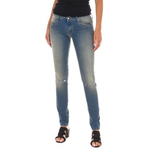 Pantalon Tejano Largo efecto gastado y roto 10DB50262 mujer