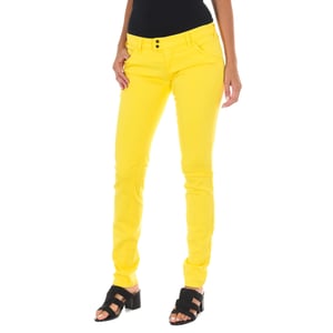 Pantalon Largo de tejido elástico 10DBF0115-G291 mujer