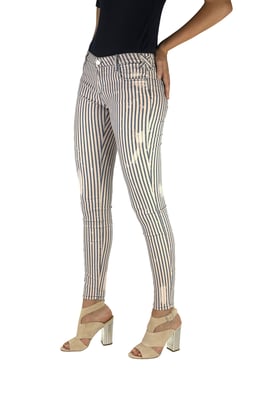 Pantalon Largo de tejido elástico 10DBF0525-T217 mujer