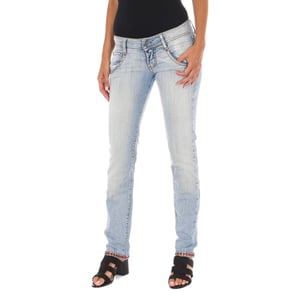 Pantalon Tejano Largo efecto roto con bajos estrechos 10DB50076 mujer