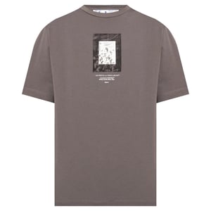 Camiseta gris ajustada con logo de espejo de pintura de Off-White
