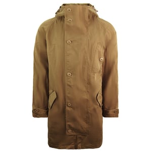 Chaqueta de parka marrón para hombres de Lacoste Twill