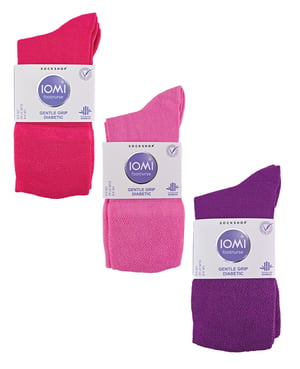 IOMI - Pack de 6 Calcetines Diabéticos de Bambú para Mujer - Rosa