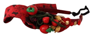 Diadema para mujer Dolce & Gabbana en rojo con cristales de frutas bayas y moño