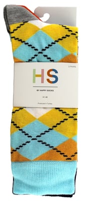 HS by Happy Socks - Pack de 3 Calcetines Argyle Clásicos - Argyle (Azul Claro)