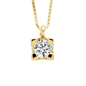 Collar de diamante solitario 0.20 cts oro blanco