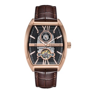 Reloj Automático Heritor Masterson Semi-Esqueleto con Correa de Cuero
