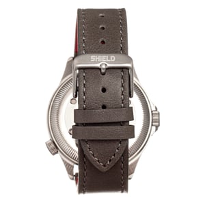 Reloj de buceo para hombre con correa de cuero Shield Palau y fecha