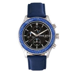 Reloj Breed Maverick con cronógrafo y correa de cuero con fecha