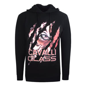 Cavalli Class Peeking Tiger Design sudadera con capucha negra