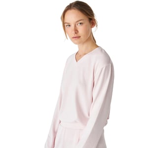 Pijama manga larga de punto suave cuello pico JJB5 mujer