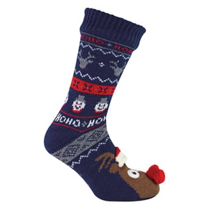 Hombres térmica Rudolph Navidad forro polar zapatilla de invierno Calcetines