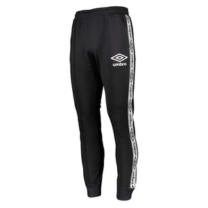 Pantalones de pista negra para hombre con cinta adhesiva