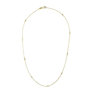 Collar alternativamente diamantes de cadena de cable 0.18 CTS 18K White