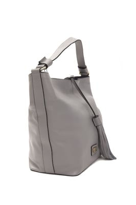 Bolso de hombro de cuero gris Donatella para mujer Pompei