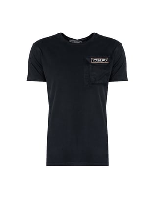 Iceberg T-Shirt C-Neck del hombre negro