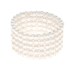 Brazalete de manguito 5 filas de agua dulce perla blanca 925