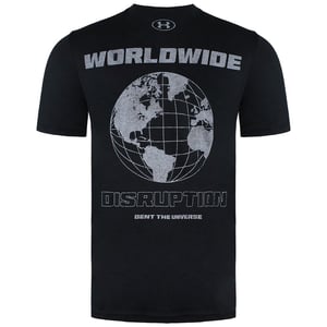 Under Armour X Project Rock Fire Camiseta de cuello negro de manga corta Camiseta para hombre 1361732 001