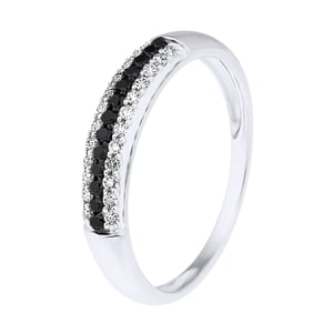 Alianza Diamantes en blanco y negro 0.260 CTS Oro blanco