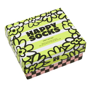 Lote de 2 calcetines de colores unisex para fiestas en caja de regalo - Amarillo