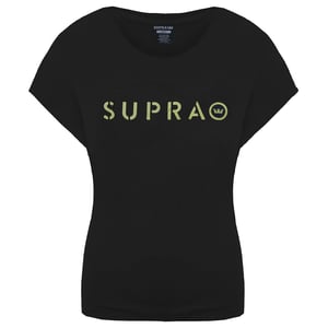 Supra Camiseta de las mujeres con el cuello redondo de la manga corta todas las gorras 192225 010
