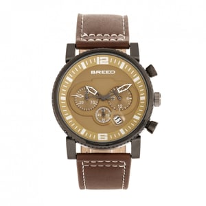 Reloj Breed Ryker con cronógrafo y correa de cuero con fecha