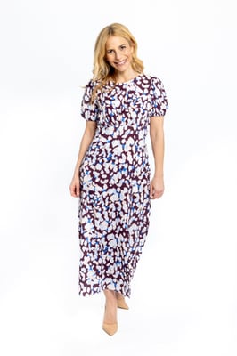 Vestido midi con estampado de manchas Eva