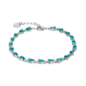 Pulsera Luxenter, muanyala de plata de ley 925 y circonita esmeralda acabado baño rodio