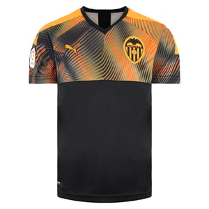 Puma Valencia C.F Manga corta V-Eck Black/Orange Kids Football Top 756187 03