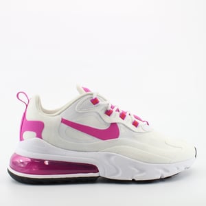 Nike Air Max 270 React Blanco Textil Womens Lace Up Trainers CJ0619 100