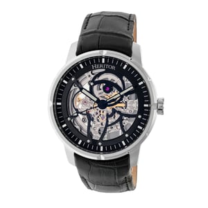 Reloj automático Heritor Ryder esqueleto con correa de cuero
