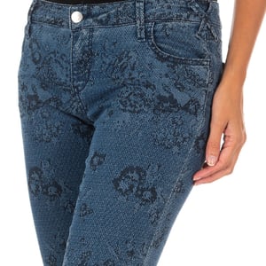 Pantalon Tejano Largo estampado y elástico 10DB50210 mujer