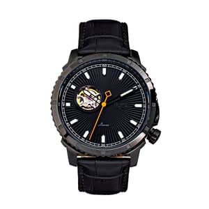 Reloj automático Reign Bauer semiesqueleto con correa de cuero