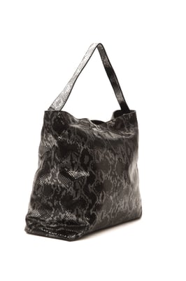 Bolso de Hombro de Cuero Gris para Mujer Pompei Donatella