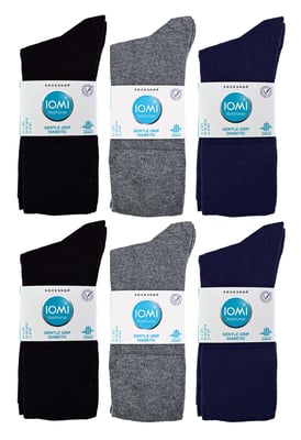 IOMI - Paquete múltiple de 12 pares de calcetines de bambú para diabéticos - BNG