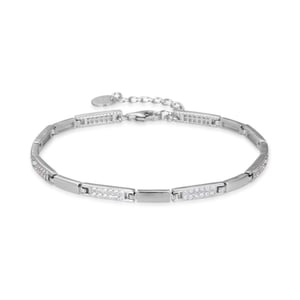 Pulsera Luxenter, kinusi de plata de ley 925 y circonita brillante acabado baño rodio
