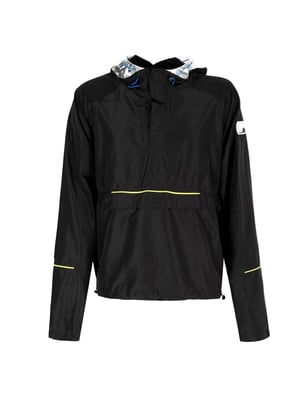 Les Hommes Chaqueta K Way del hombre negro, amarillo