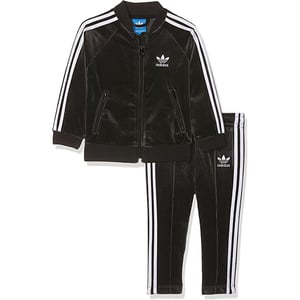 Adidas Velor Kids Black Track Situit
