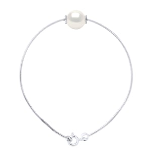 Pulsera de malla SERPENTENTE Redución de agua dulce y blanco 9-10 mm 925