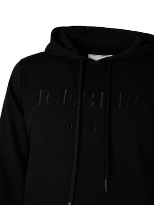 Iceberg Sudadera Hoodie del hombre negro