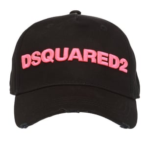 Gorra negra con logo bordado rosa de DSQUARED2