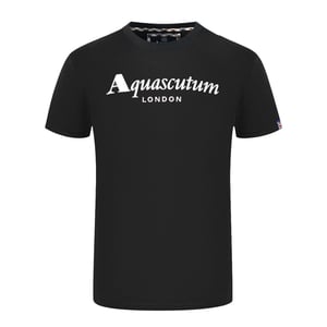 Aquascutum London Brand Logo camiseta negra