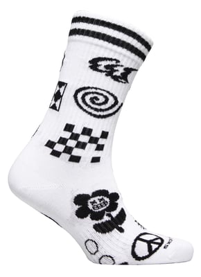 Calcetines Patchwork | Calcetines Happy | Calcetines con diseño divertido | Calcetines de regalo - Blanco