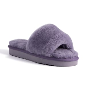 Aus Wooli Australia Pantuflas deslizantes de piel de oveja para mujer