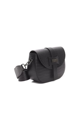 Bolso Cruzado de Cuero Negro Donatella para Mujer Pompei
