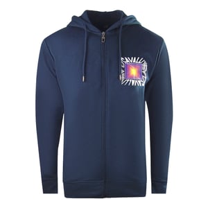 Cavalli Class Aysmmetric Box Design sudadera con capucha azul marino con cremallera