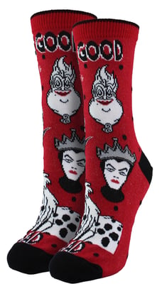 Calcetines Villanos Disney para Mujer | Casual Novelty Dress Socks | Regalos Disney para Ella - Villanos